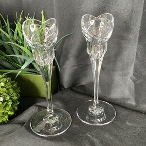 Beautiful set of 2 Mikasa Crystal Cachet Fluted candle Holders
